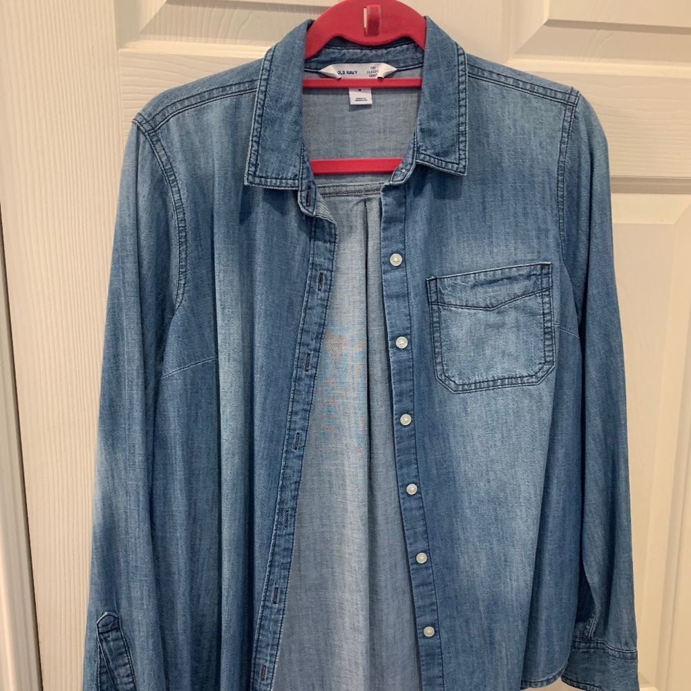 Blue Denim Long Sleeve Size M